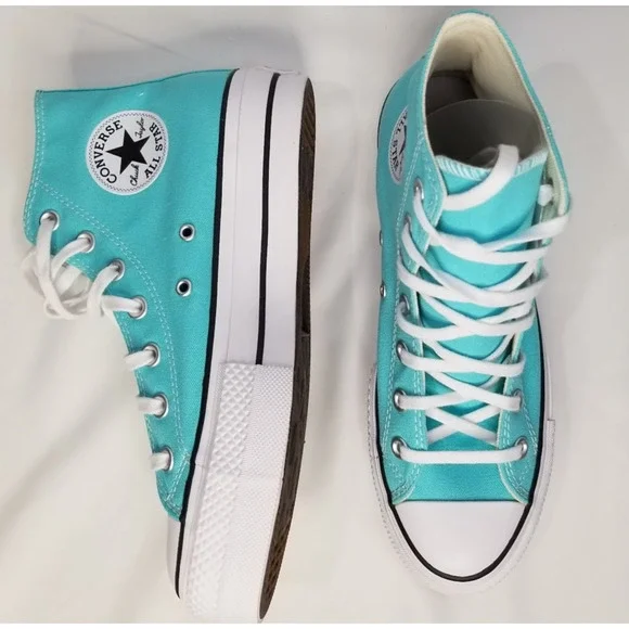 Converse CTAS Lift Hi Tops Brand New Women Size 8 Cyan A07570F NWT - Picture 2 of 7